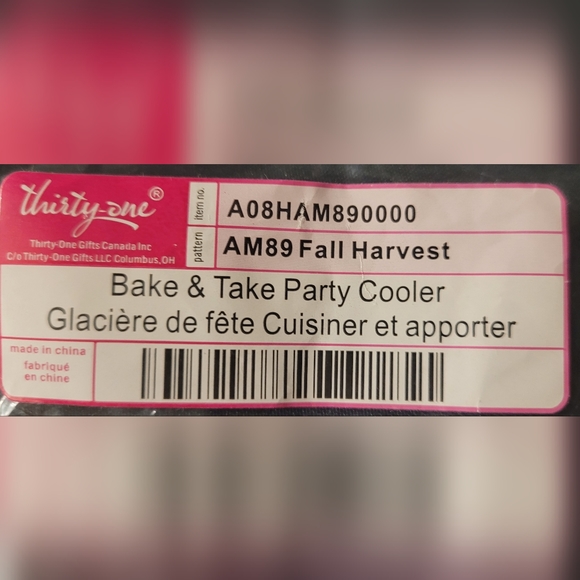 NEW Thirty-one Bake & Take Party Cooler Autumn Harvest print - Picture 2 of 8